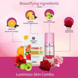 Ayouthveda Luminous Skin Combo: Vitamin-C Face Pack Powder (10g × 8), Gulab Jal (100 ml)