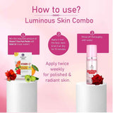 Ayouthveda Luminous Skin Combo: Vitamin-C Face Pack Powder (10g × 8), Gulab Jal (100 ml)