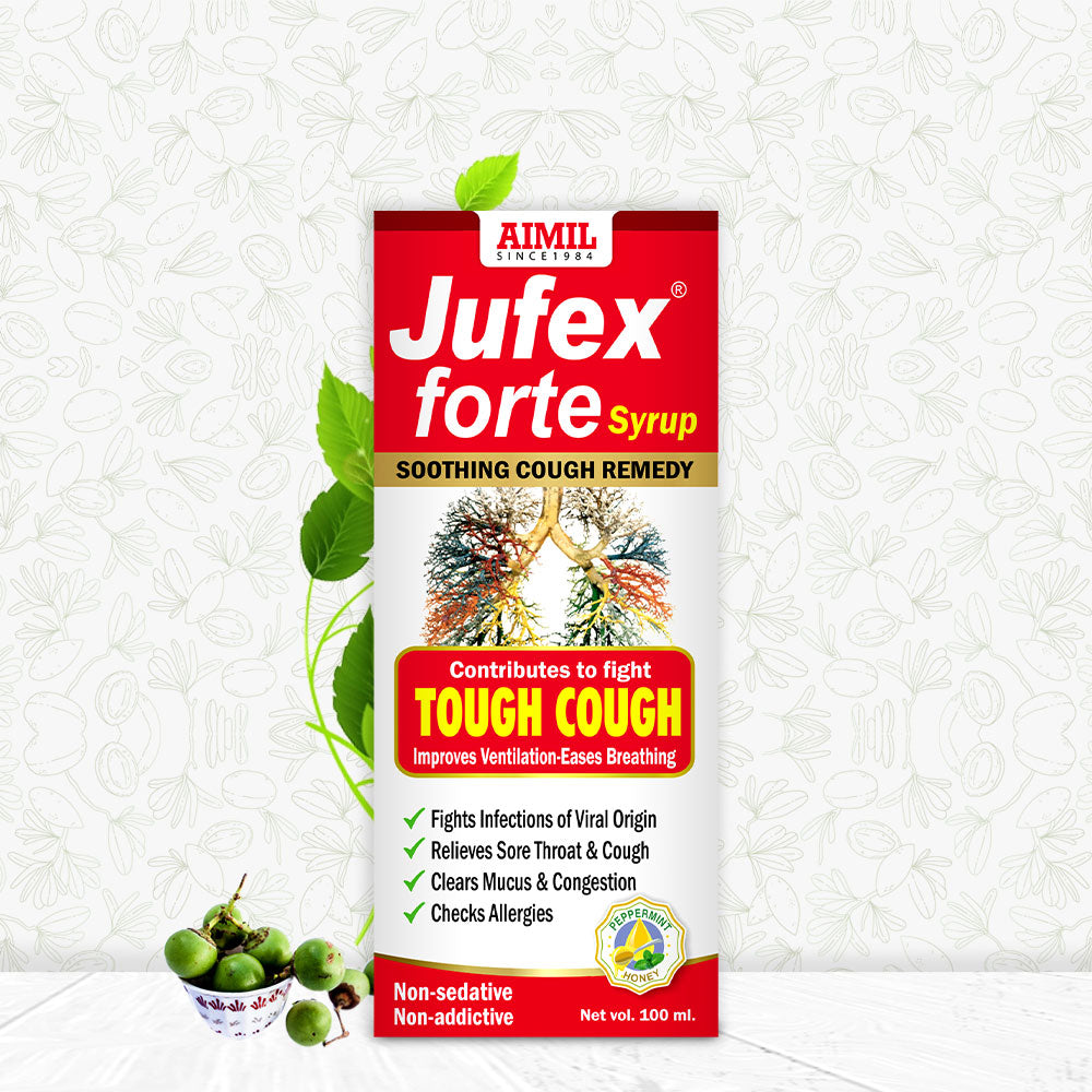 Buy AIMIL Jufex Forte Syrup Relieves Cough, Sore Throat, Congestion